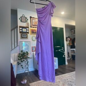 Elegant Lavender Ruffle Maxi Dress - Women's